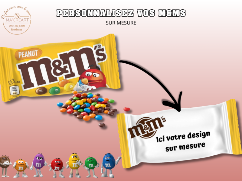 M&M’s personnalisés sur mesure avec design au choix – Ma’Créart