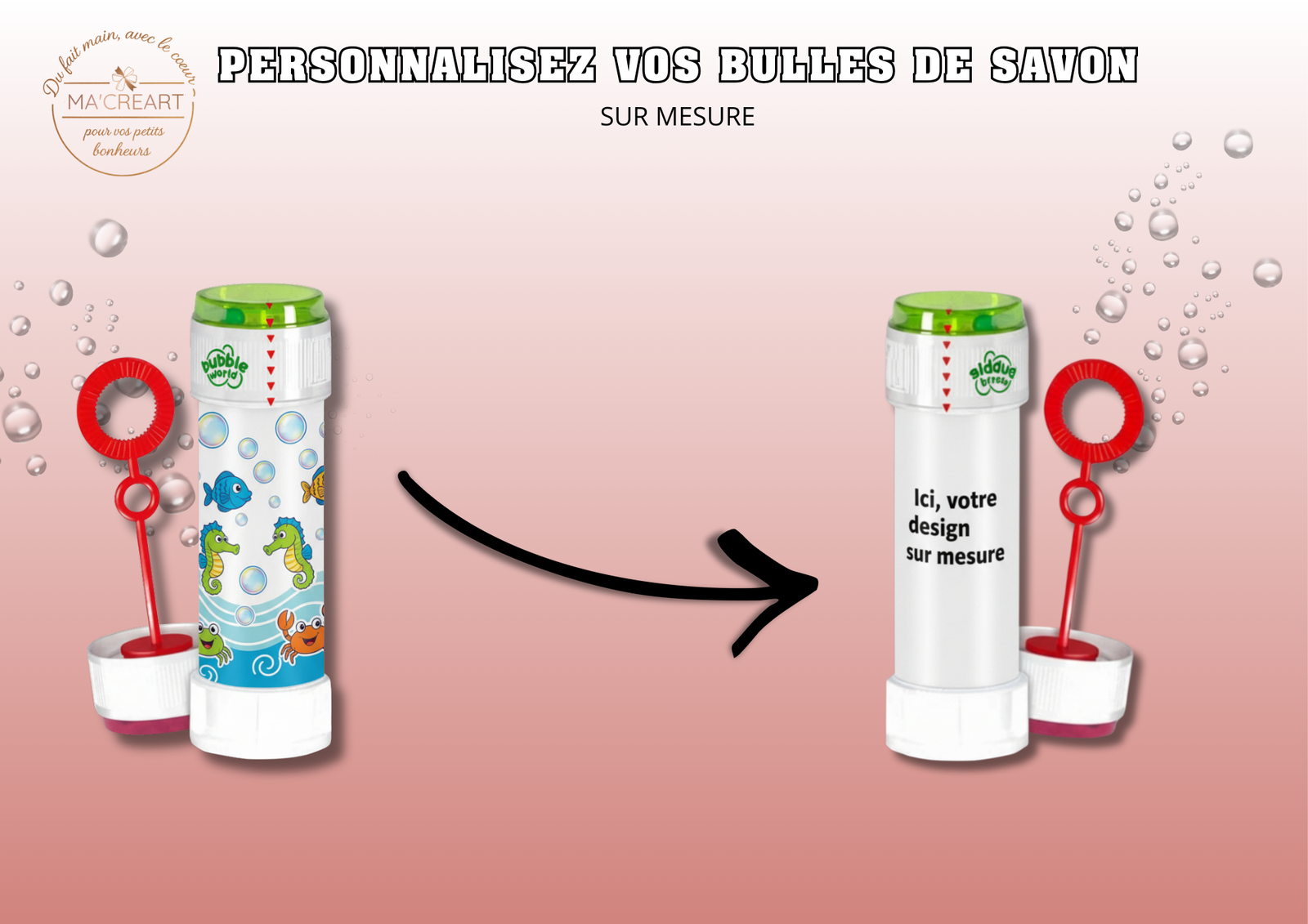 Bulle de savon personnalisée sur mesure créée par le client – Ma’Créart