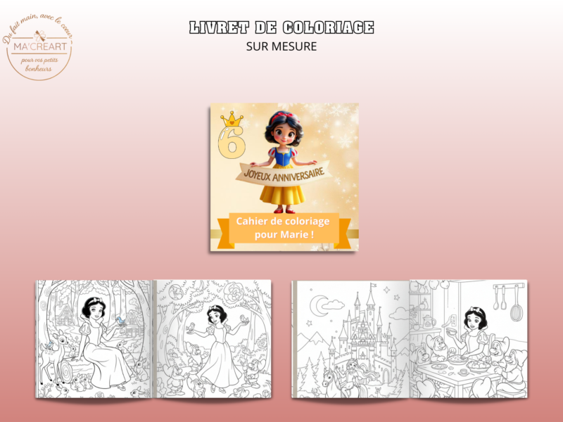 Livret de coloriage personnalisé sur mesure avec design au choix – Ma’Créart