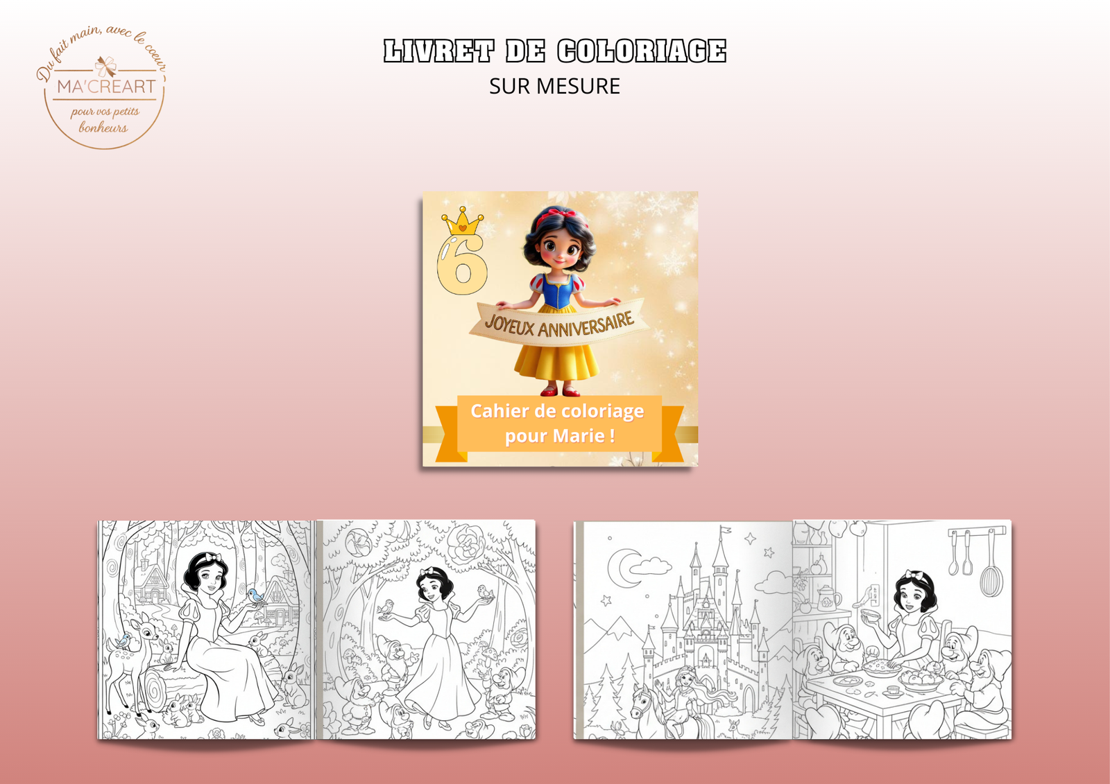 Livret de coloriage personnalisé sur mesure avec design au choix – Ma’Créart