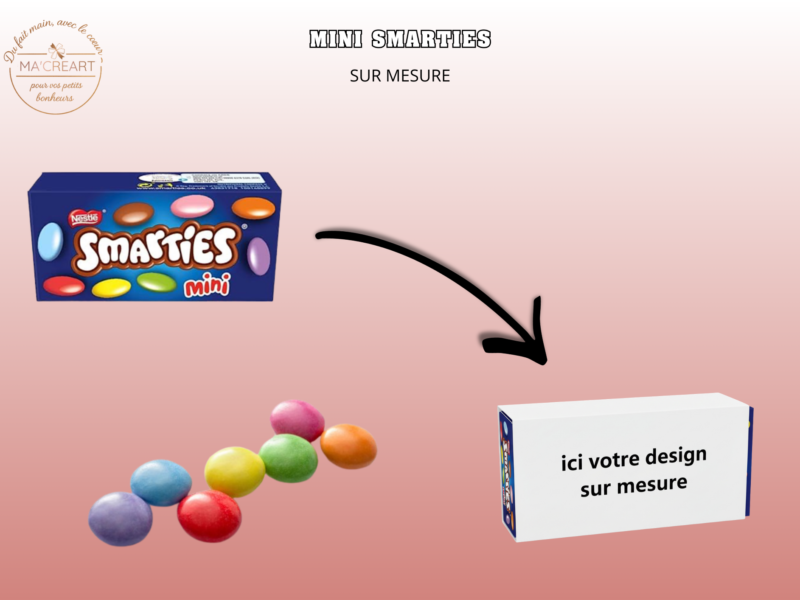 Mini Smarties personnalisables sur mesure pour anniversaire ou événement, boîte personnalisée avec thème et prénom